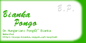 bianka pongo business card